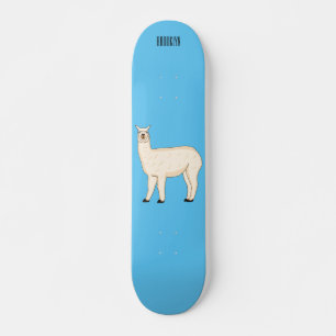 Llama cartoon skateboard