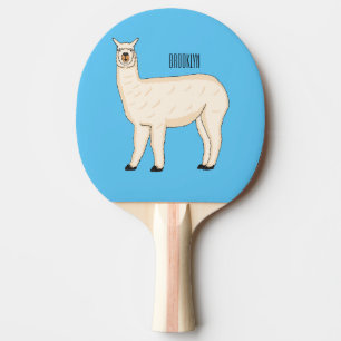 Llama cartoon tischtennis schläger