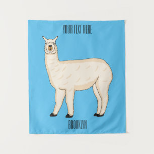 Llama cartoon wandteppich