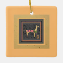 Llama Christmas Flat Tile