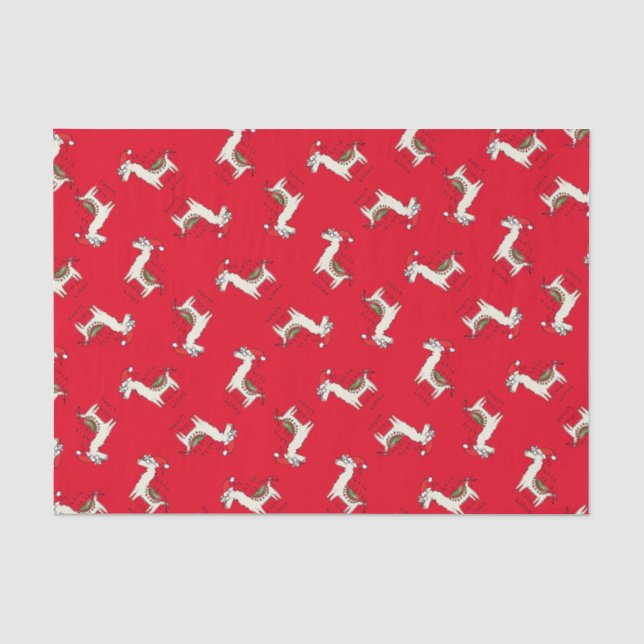Llama Christmas Kids Niedlich Funny Seidenpapier (Vorderseite)