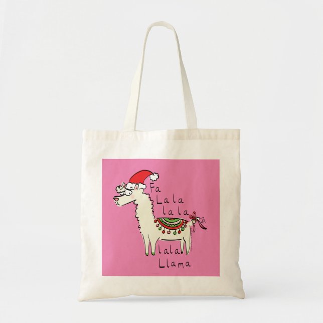 Llama Christmas Kids Niedlich Funny Tragetasche (Vorne)