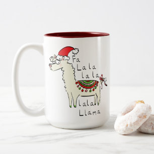 Llama Christmas Kids Niedlich Funny Zweifarbige Tasse