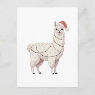 Llama Christmas Lights Sturdy Animals Lover Alpaca Einladungspostkarte