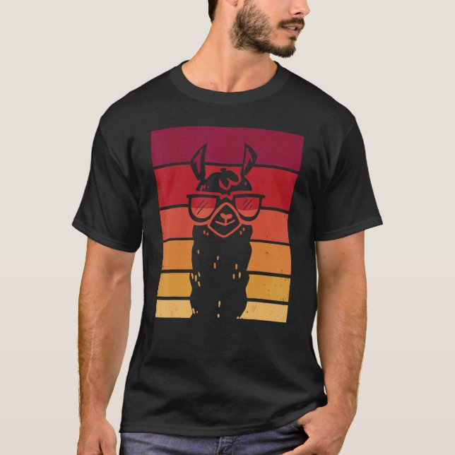 Llama Coole Sonnenbrille Llama Alpaca T-Shirt (Vorderseite)