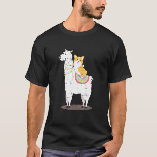 Llama Corgi Coole Süße Geburtstagsidee Outfit T-Shirt