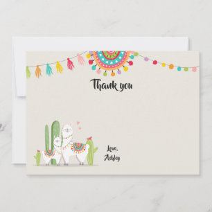 Llama Danke Karte Duwer Fiesta Cactus Mexican