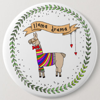 Llama Drama Abzeichen, Rainbow Llama Button