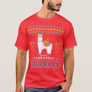 Llama Dreidel Ugly Chanukah SweaterHappy Llamakah T-Shirt