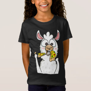 Llama Eating Pizza Funny Alpaca Pizza Food Lover F T-Shirt