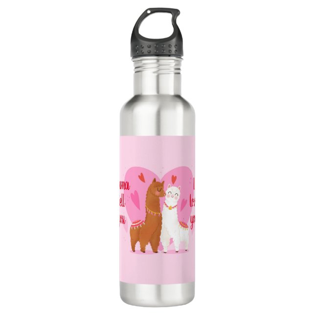 Llama Erzähl dir Edelstahlflasche (Vorderseite)