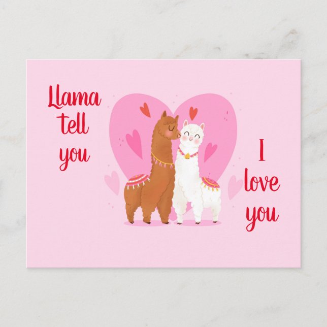 Llama Erzähl dir Postkarte (Vorderseite)