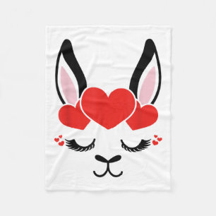 Llama Eyelashes Alpaca Face Fleecedecke