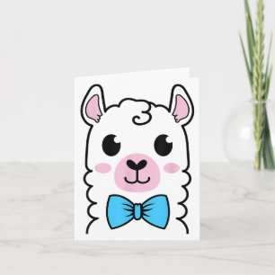 Llama Face Alpaca Bow Krawatte Boy Funny Halloween Karte