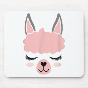 Llama Face Alpaca Eyelashes Mousepad