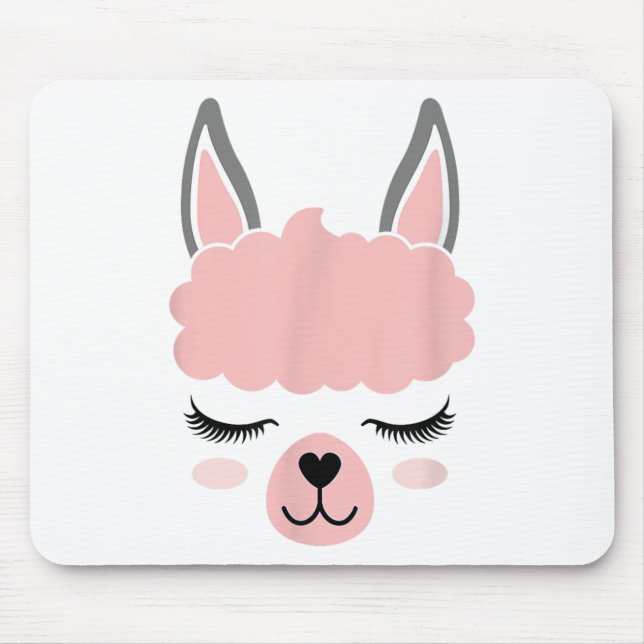 Llama Face Alpaca Eyelashes Mousepad (Vorne)