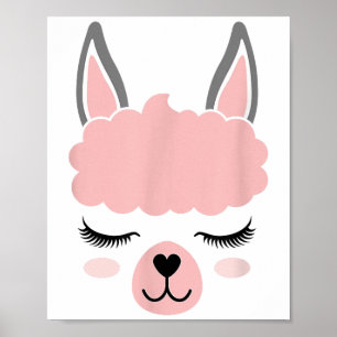 Llama Face Alpaca Eyelashes Poster