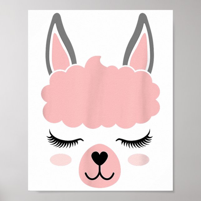 Llama Face Alpaca Eyelashes Poster (Vorne)