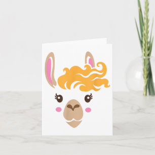 Llama Face Eyelashes Halloween Kostümhaar Karte