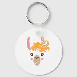 Llama Face Eyelashes Halloween Kostümhaar Schlüsselanhänger