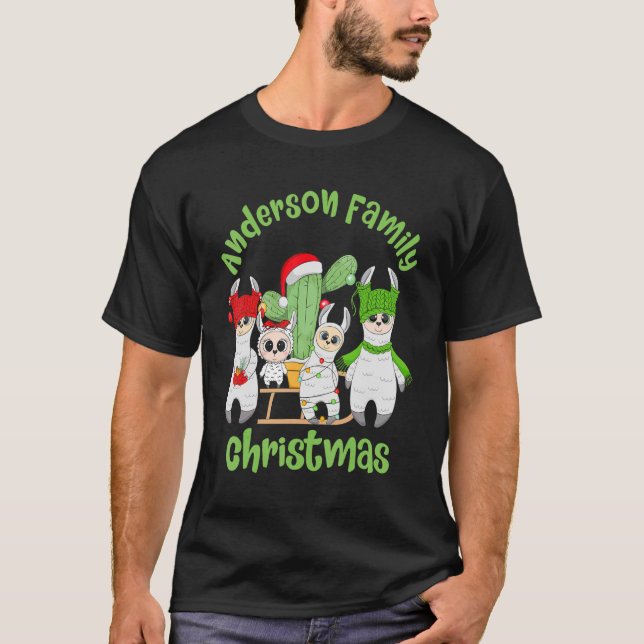 Llama Familie Männer Frauen und Kinder Anderson Fa T-Shirt (Vorderseite)