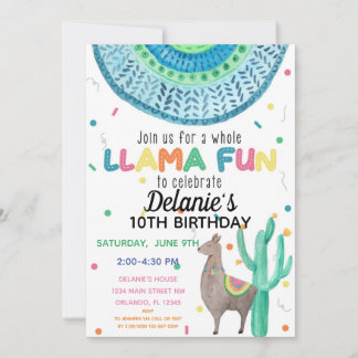 Llama Fiesta mexikanisches Thema Geburtstag Einladung