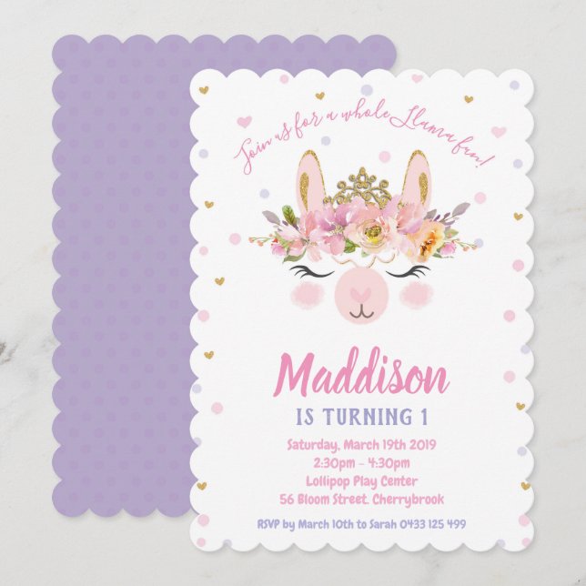 Llama Fun Einladung Giro del Malcaria (Vorne/Hinten)