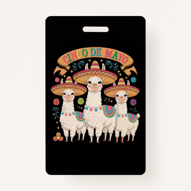 Llama Funny Cinco De Mayo Fiesta Party Ausweis (Vorderseite)