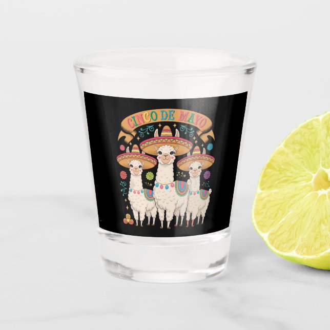 Llama Funny Cinco De Mayo Fiesta Party Schnapsglas (Vorderseite)