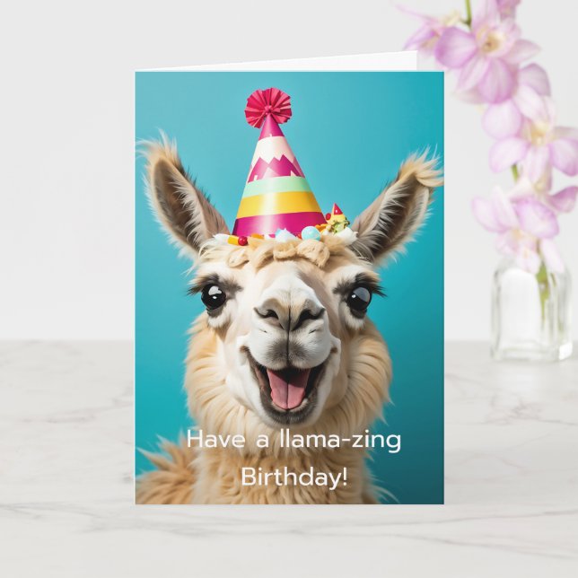 Llama Geburtstag Habe einen lammvollen Geburtstag! Karte (Orchidee)