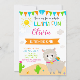 Llama Geburtstagseinladung Alpaca Party Einladung