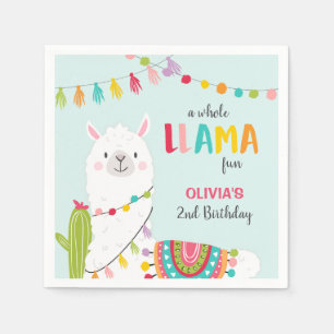 Llama Geburtstagspapier Napkins Alpaca Fiesta Cact Serviette