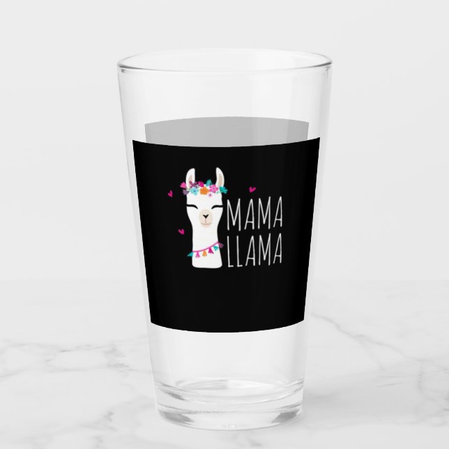 Llama-Geschenk| Mama Llama Glas (Vorderseite)