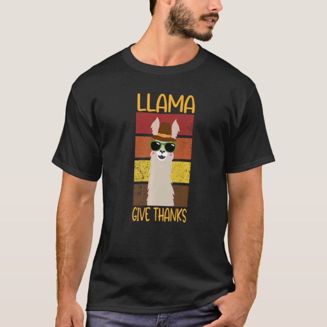 Llama Give danke Lamia Portrait Sunset T-Shirt (Vorderseite)