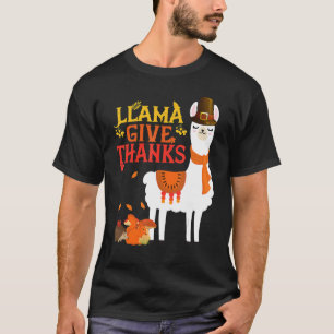Llama Give Danke Llama Pilgrim Erntedank Autu T-Shirt