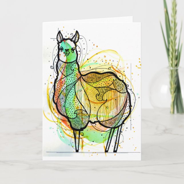 Llama Greetings Card Karte (Vorderseite)