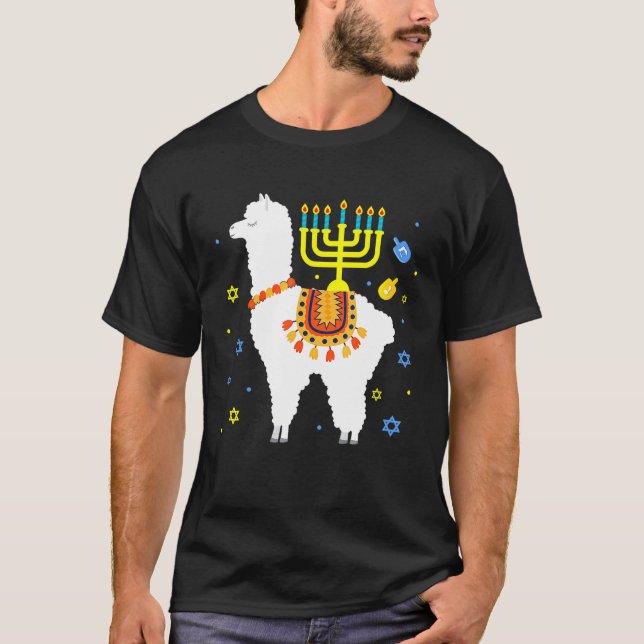 Llama Hanukkah Happy Hanukkah Llama Lover Chanukka T-Shirt (Vorderseite)