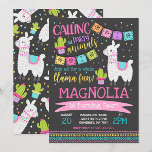 Llama Invitation Anniversaire Toute la Llama Fun P