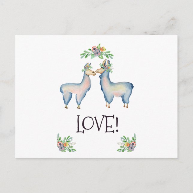 Llama ist in Liebe Postkarte (Vorderseite)