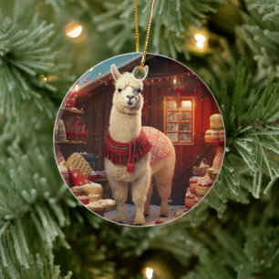 Llama Joyeux ornement de Noël, Pet Lover cadeau
