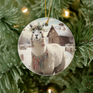 Llama Joyeux ornement de Noël, Pet Lover cadeau