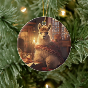 Llama Joyeux ornement de Noël, Pet Lover cadeau