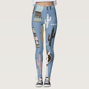 Llama, Kaktus, handGezeichnet Elementmuster. Leggings