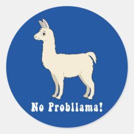 Llama: "Kein Prollama!" Runder Aufkleber