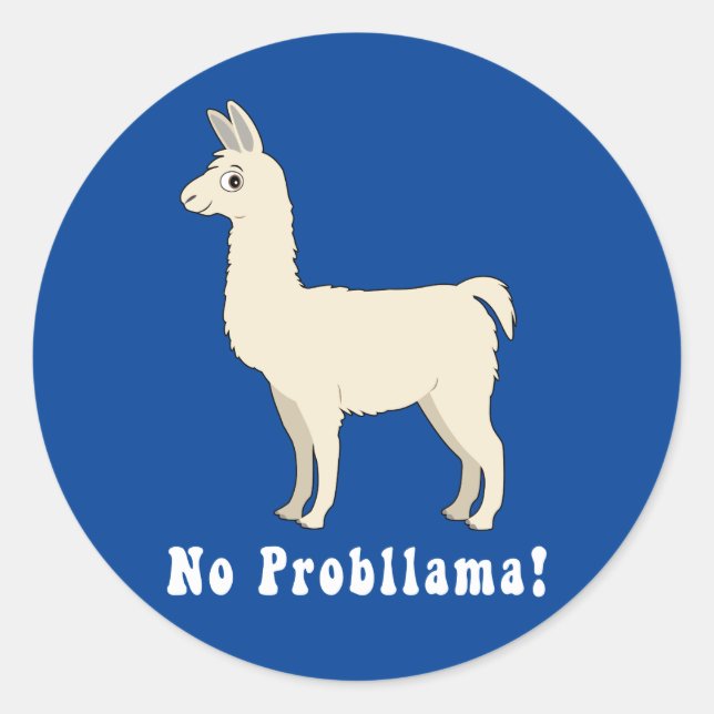 Llama: "Kein Prollama!" Runder Aufkleber (Vorderseite)