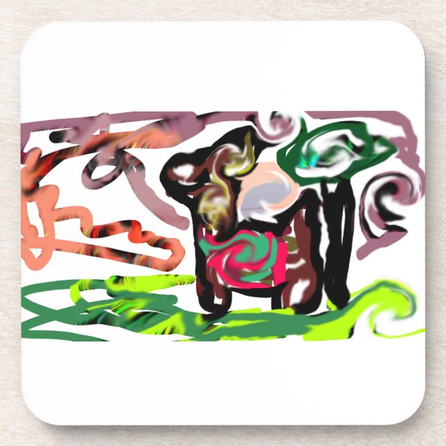 Llama Lazy Getränkeuntersetzer (Vorderseite)