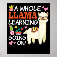 Llama Learning Teachers Schüler Alpaca Liebhaber