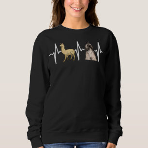 Llama Lhasa Apsos Heartbeat Dog Sweatshirt