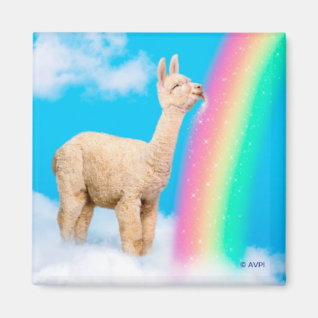 Llama Licking Rainbow Magnet (Vorne)