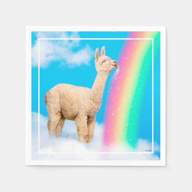 Llama Licking Rainbow Serviette (Vorderseite)